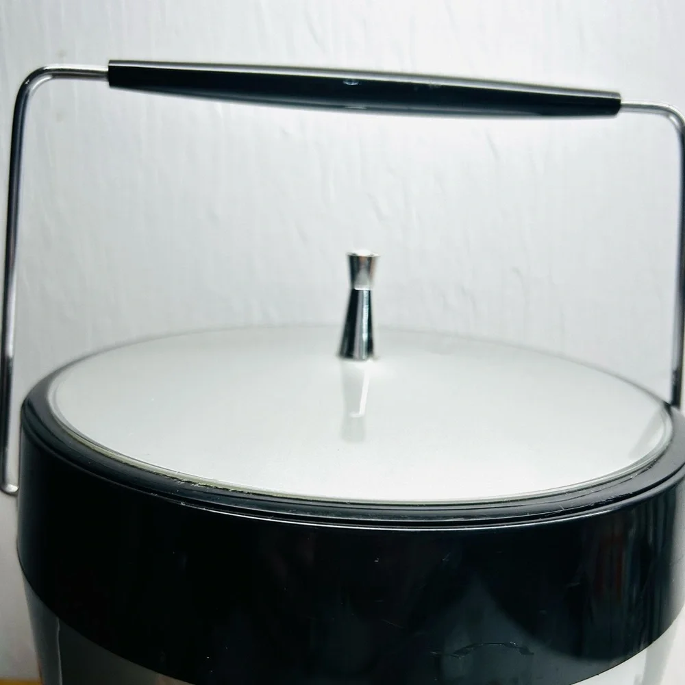 Vtg West Bend Thermo Serve Ice Bucket Atomic MCM Barware